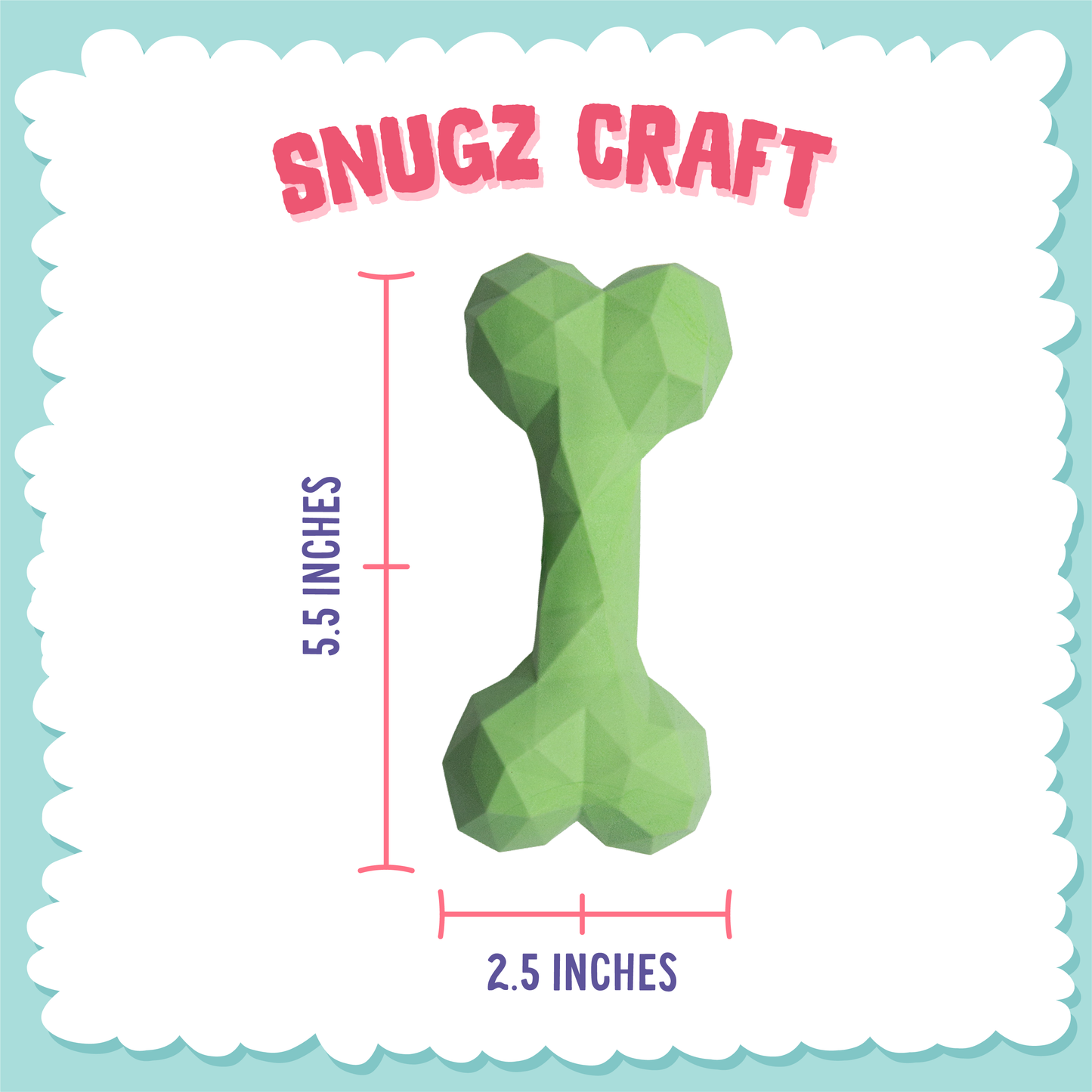 SnugArooz Snugz Craft Dog Chew Toy Green 6.5"