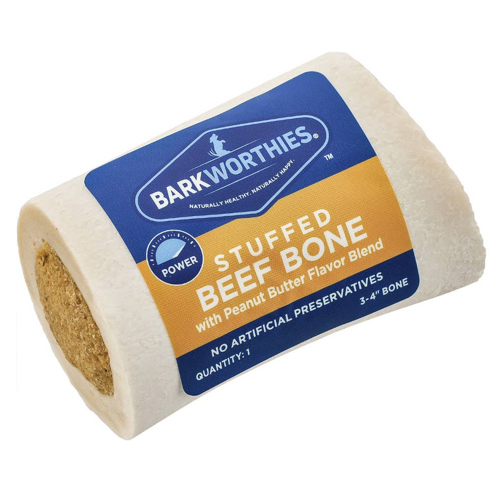 Barkworthies 3-4" Shin Bone Stuffed w/Peanut Butter