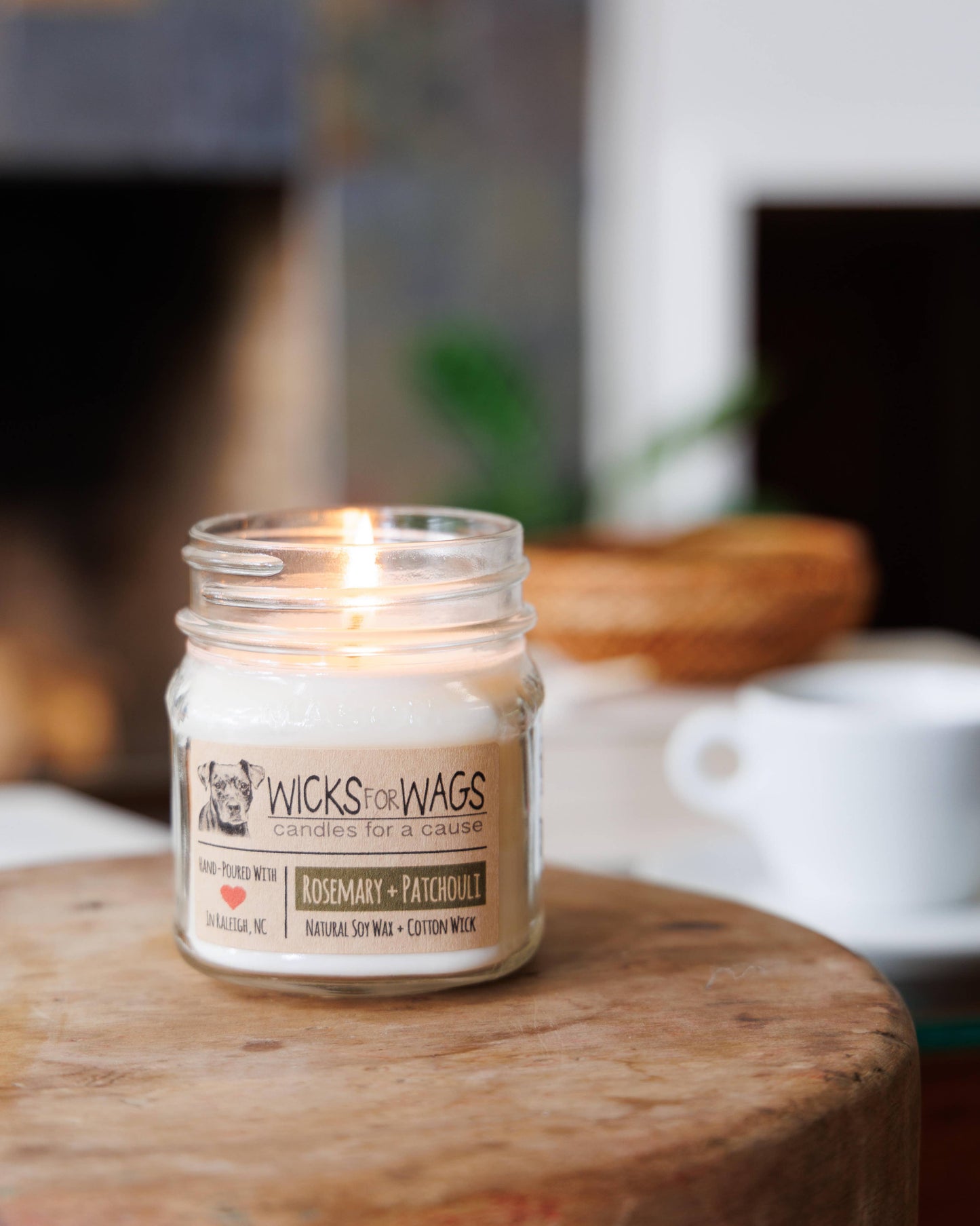 Rosemary + Sage | 8 oz Candle | Wicks for Wags Candle