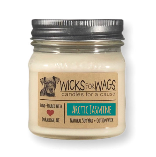 Arctic Jasmine | 8 oz Candle | Mason Jar Soy Candle