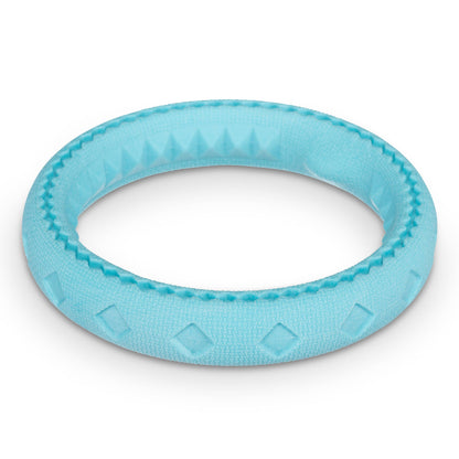 Totally Pooched Chew n' Tug Ring, Foam Rubber, 6.5", Teal