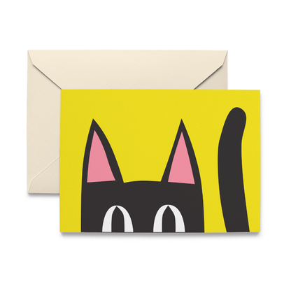 Peeking Kitty Single Note Card