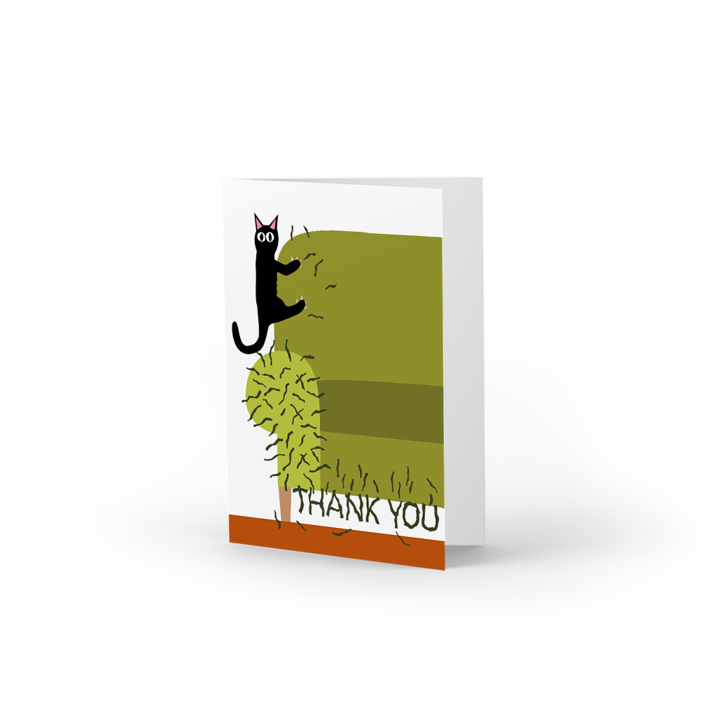 Cat Scratch Thank You Single Note Cards