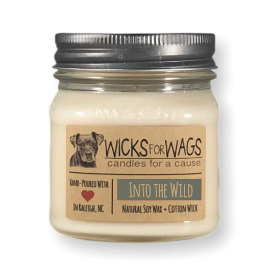 Into the Wild | 8 oz Candle | Wicks for Wags Soy Candle