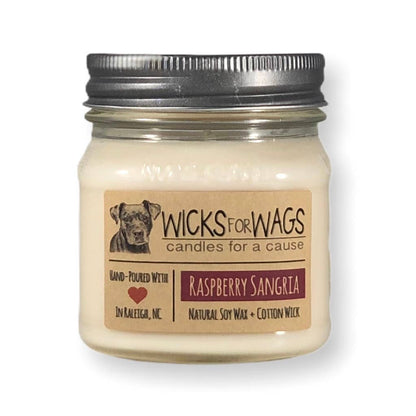 Raspberry Sangria | 8 oz Candle | Wicks for Wags Candle