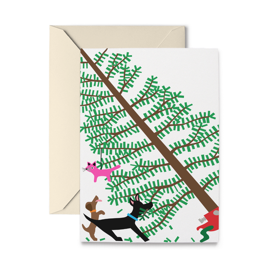 Naughty Dogs Single Holiday/Christmas Card