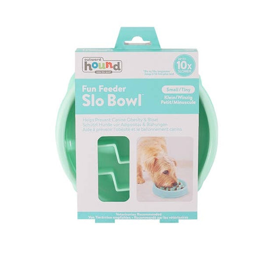 Outward Hound Fun Feeder Slo Bowl Dog Feeder Mint Small