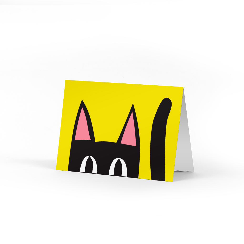 Peeking Kitty Single Note Card